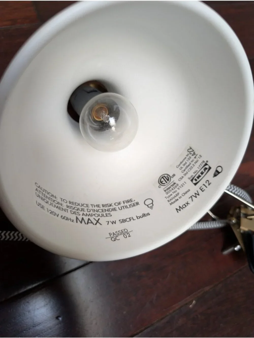 IKEA RANARP Wall/Clamp Spotlight Sconce White/Gold